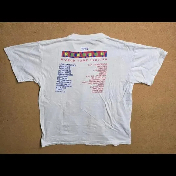 Vintage Paul McCartney Shirt Tour 1989-90 Single Stitch L - Picture 7 of 8
